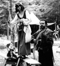 Children's Area performance - Bumblyphinn at right playing for Her Majesty at the year 2000 Maine Renaissance Festival (or maybe the 1600's!)